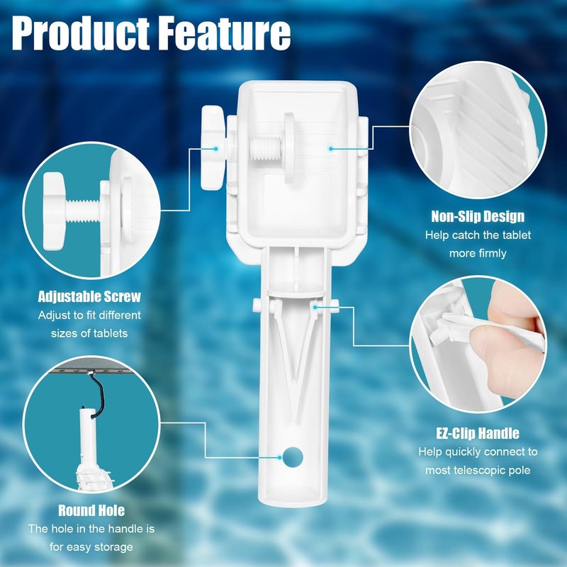 Deargooday Pool Tab Holder Tablet Holder with EZ-Clip Handle for Pool Care - Image 3